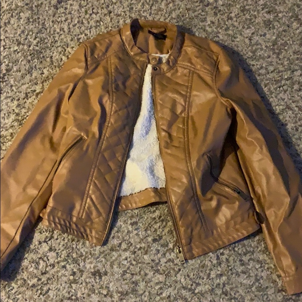 Brown leather jacket
